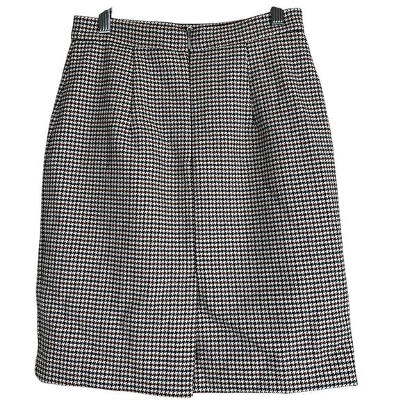 H&M Pencil Skirt Womens 4 Tan High Rise Houndstooth Light Academia Old Money - Picture 2 of 6